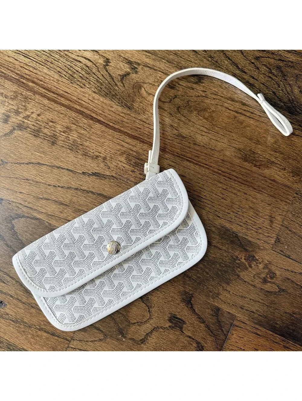 Goyard Saint Louis White Goyardine Pouch Wristlet Clutch Authenticity Details